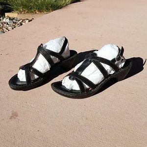 Born black leather sandals